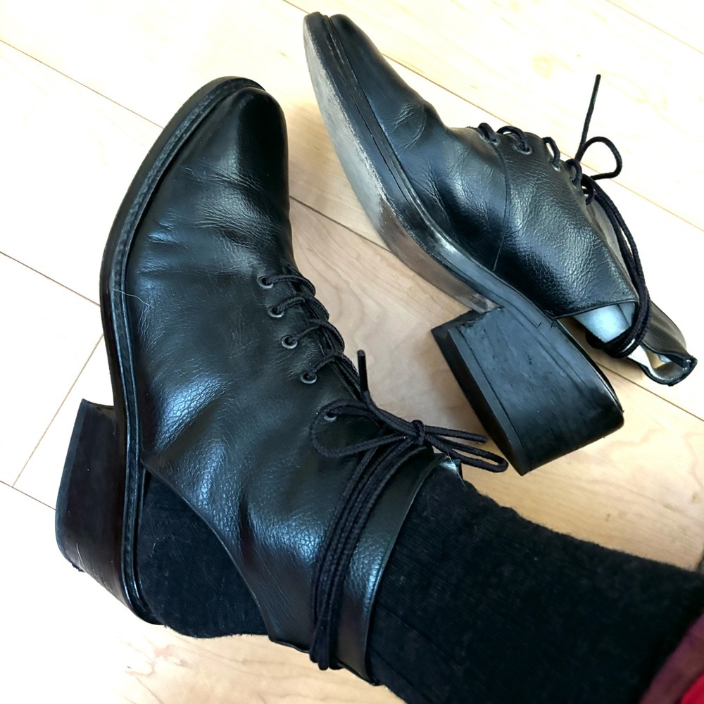Rodeo Drive 90’s couture! Open Heel ankle Boots Lace Ties Leather Womens 8 - Picture 5 of 8
